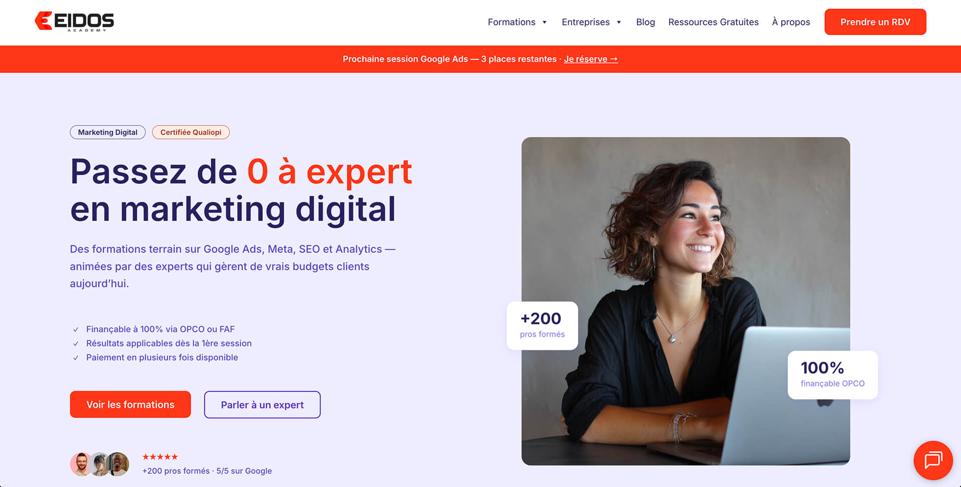 Refonte web Eidos Academy